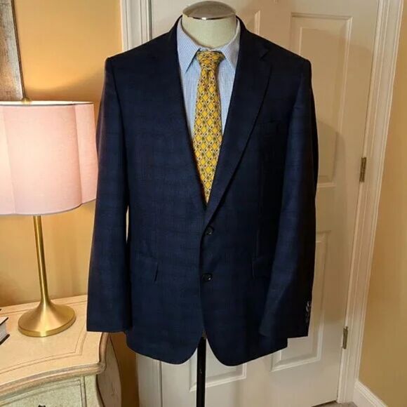 Hugo Boss Nobis2 Super 100 Slim Fit Partially Lined Blazer Sport Coat 42R 42 R - Picture 1 of 9